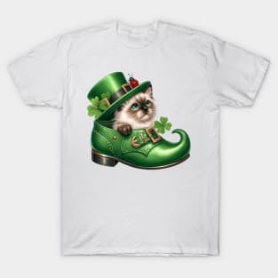 Balinese Cat Shoes For Patricks Day T-Shirt